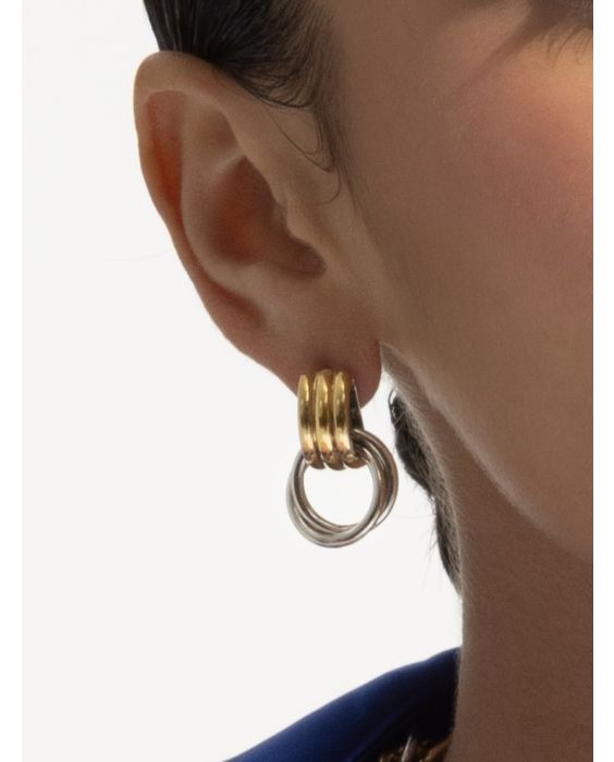 Silver & 18K Lucida Door Knocker Earring