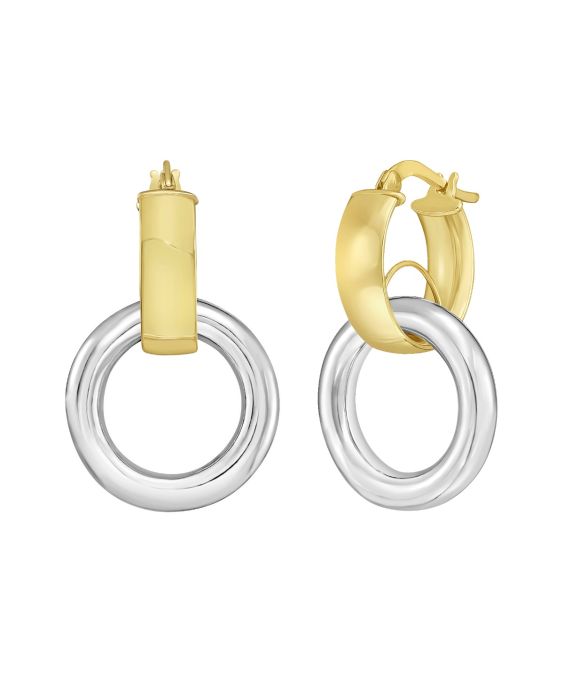 Sterling Silver & 18k Gold Dangle Door Knocker Earring