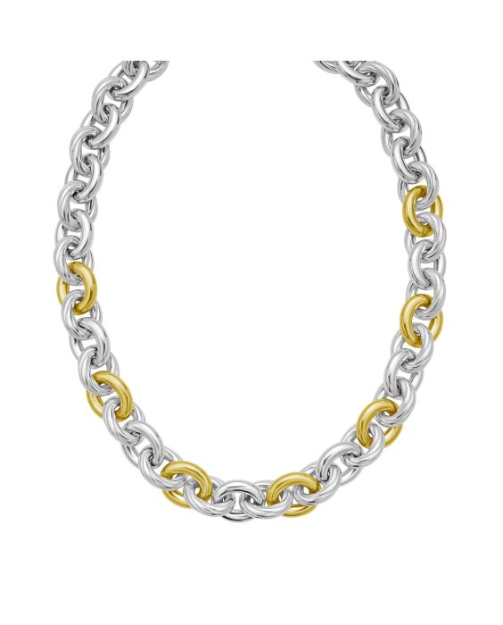 Silver &amp; 18K XL Rolo Chain