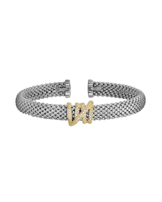Sterling Silver & 18K Gold Prosecco Diamond Tally Bangle