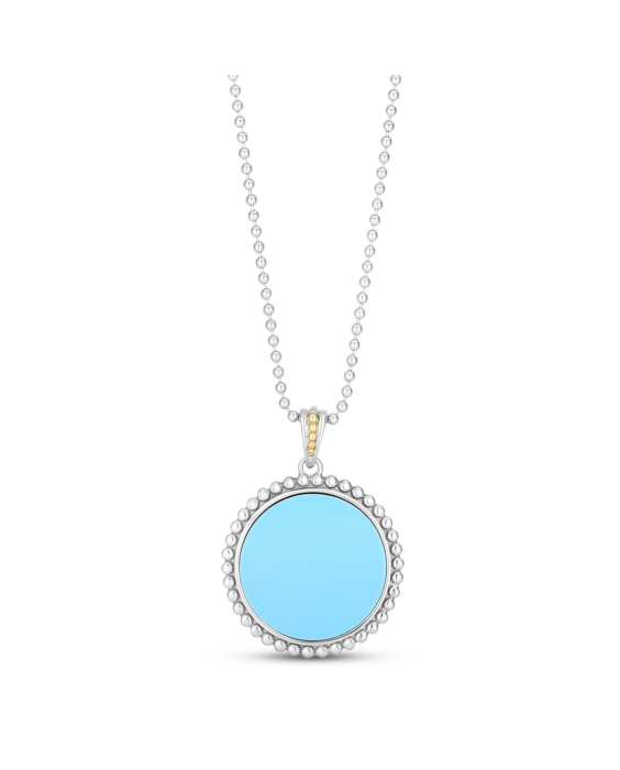 Silver &amp; 18K Prosecco Turquoise Medallion