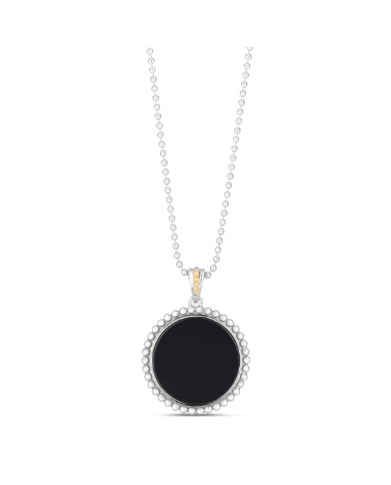 Silver &amp; 18K Prosecco Onyx Medallion