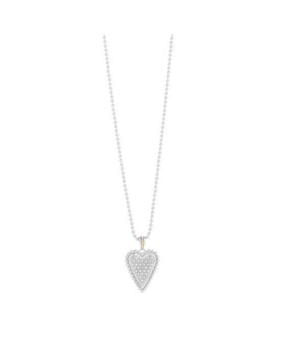 Silver & 18K Prosecco Diamond Heart Pendant