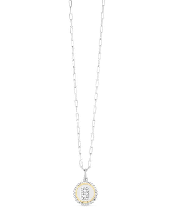 Silver-18K Prosecco Initials Letter B Necklace