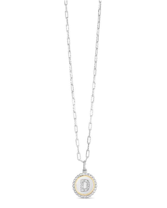 Silver-18K Prosecco Initials Letter D Necklace
