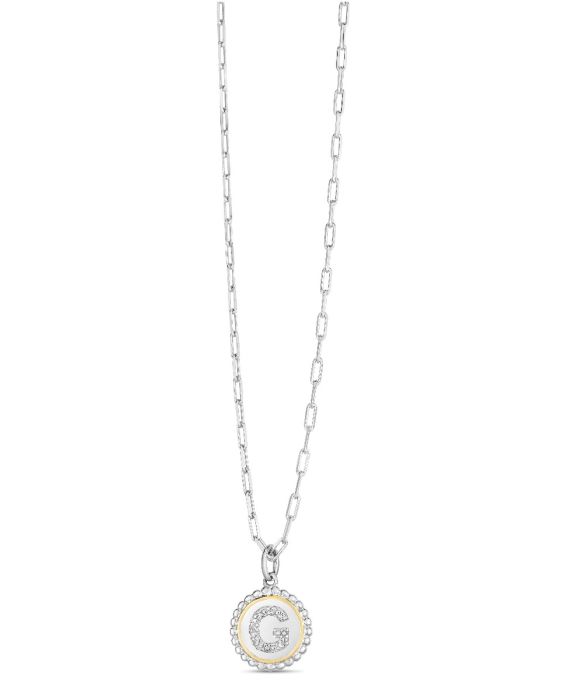 Silver-18K Prosecco Initials Letter G Necklace