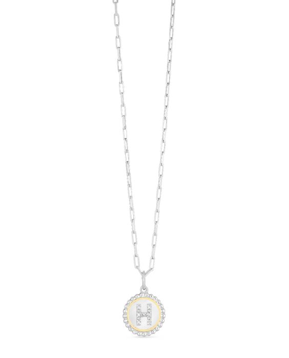 Silver-18K Prosecco Initials Letter H Necklace