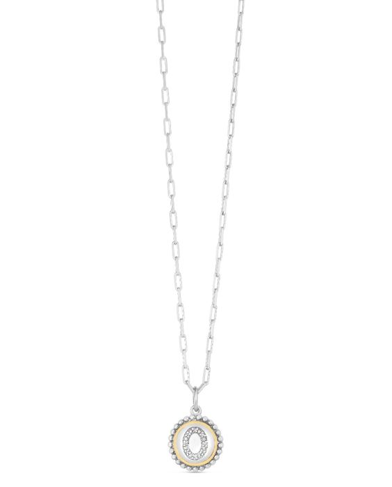Silver-18K Prosecco Initials Letter O Necklace