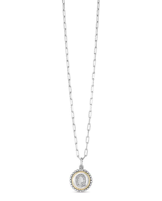 Silver-18K Prosecco Initials Letter Q Necklace