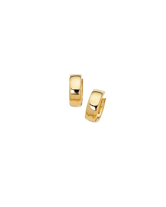 14K Gold Polished Chunky Huggie Earring