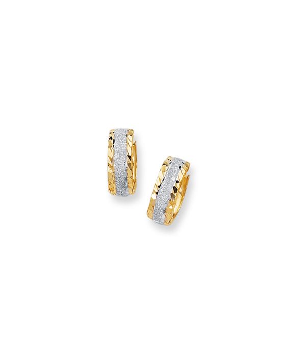 14K Gold Center Huggie Earring