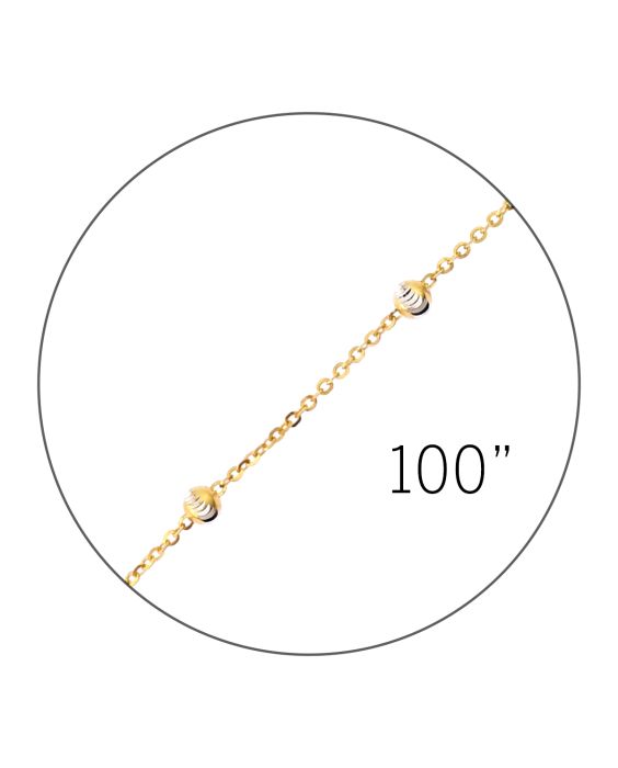 14K 100" 1.9mm Moon-cut Saturn Spool Chain