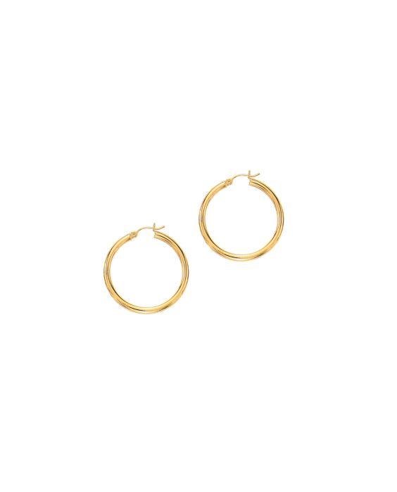 14K Gold 3x30mm Hoops