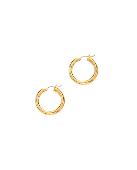 14K Gold 4x25mm Hoops