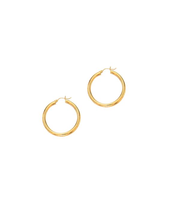 14K Gold 4x40mm Hoops