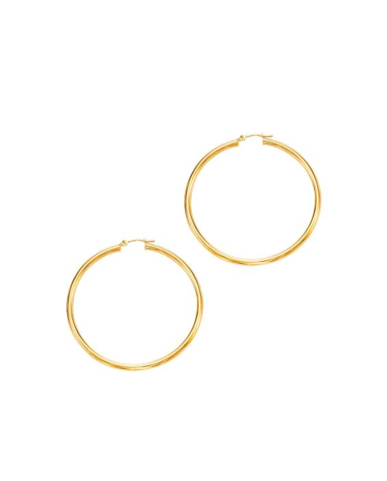 14K Gold 3x50mm Hoops