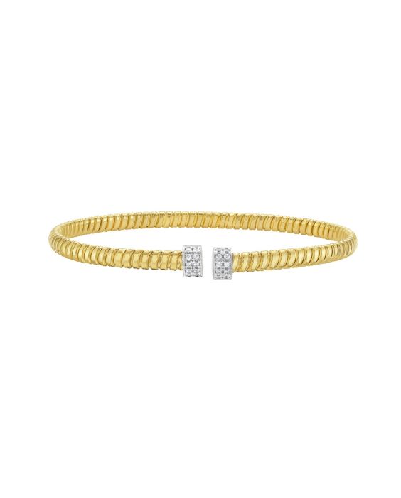 14K Diamond Endcaps Tubogas Cuff