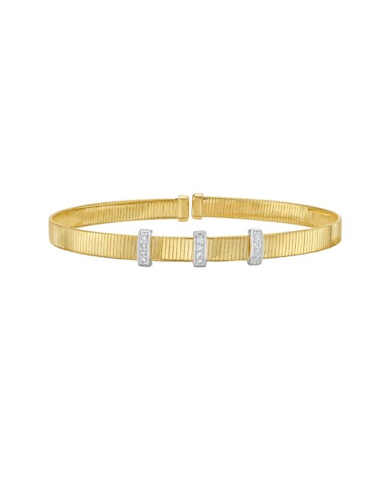 14K .11ct Diamond Station Cuff