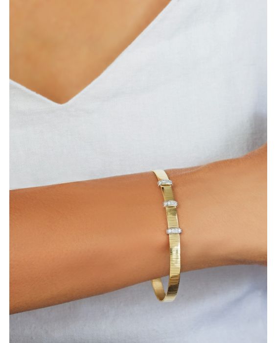 14K .11ct Diamond Station Cuff