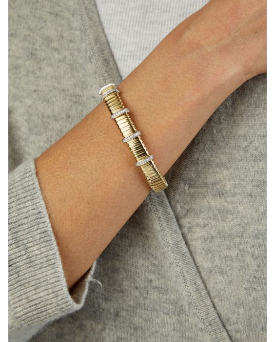 14K Five Station Diamond Tubogas Bracelet