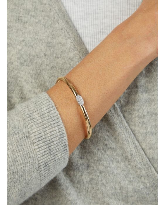 14K Diamond Oval Stretch Mesh Bracelet