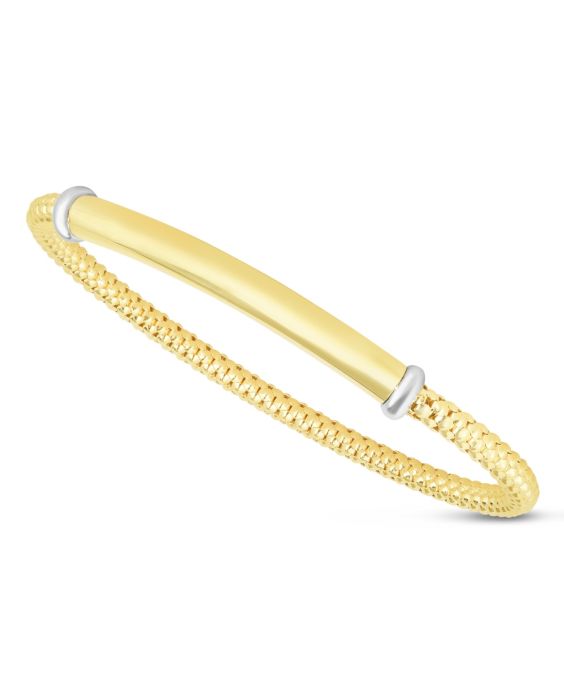 14K Gold Prosecco Stretch Bar Bracelet