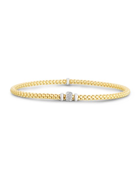 14K Gold Prosecco Diamond Stretch Bracelet