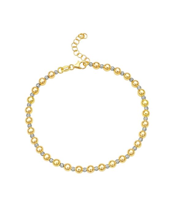 14K Polished &amp; Diamond Cut Bead Chain