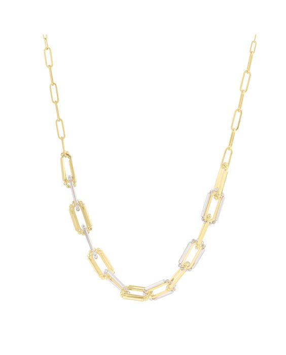 14K Two-Tone Pallina Paperclip Necklace 