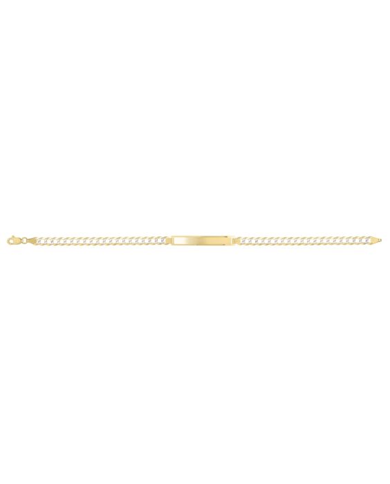 14K 4.7mm Pave Curb ID Bracelet