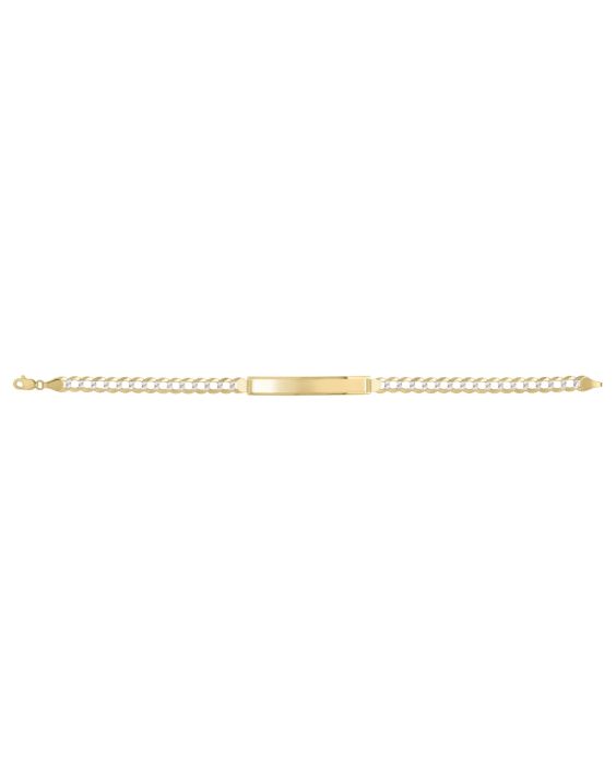 14K 5.7mm Pave ID Curb Bracelet