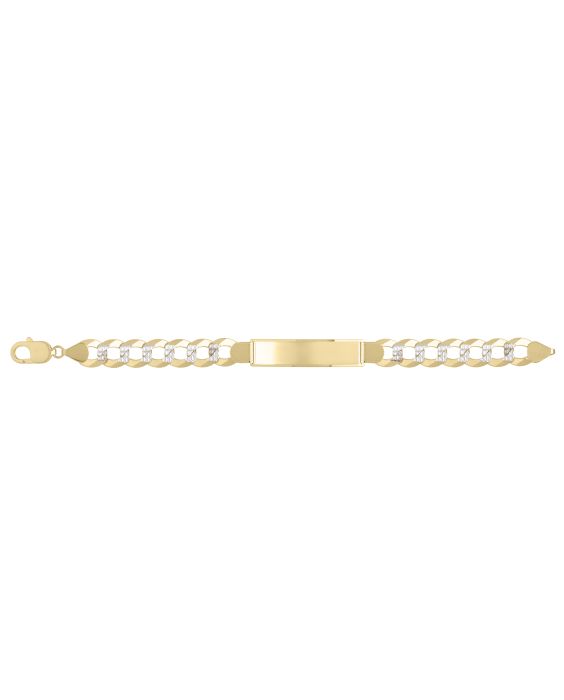 14K 11mm Pave Curb ID Bracelet