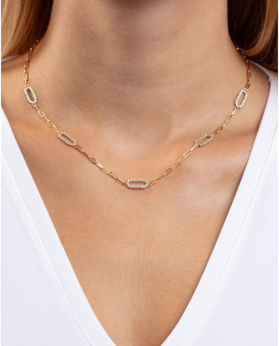 14K Diamon'Oro Paperclip Necklace
