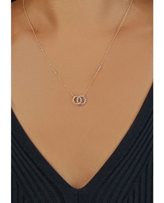 14K TT Interlocking Necklace