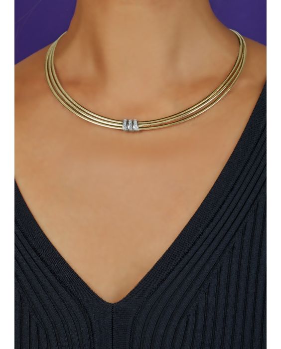 14K .21ct Diamond Omega Necklace