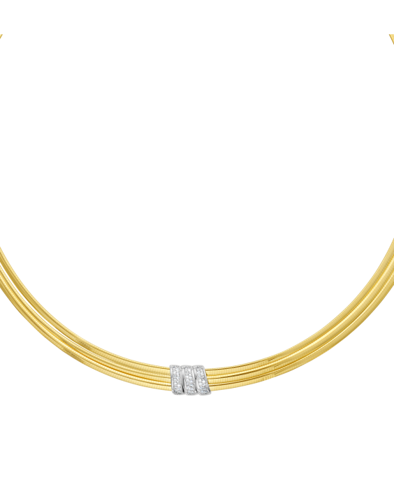 14K .21ct Diamond Omega Necklace
