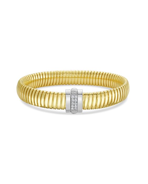 14K Center Station Diamond Tubogas Bracelet