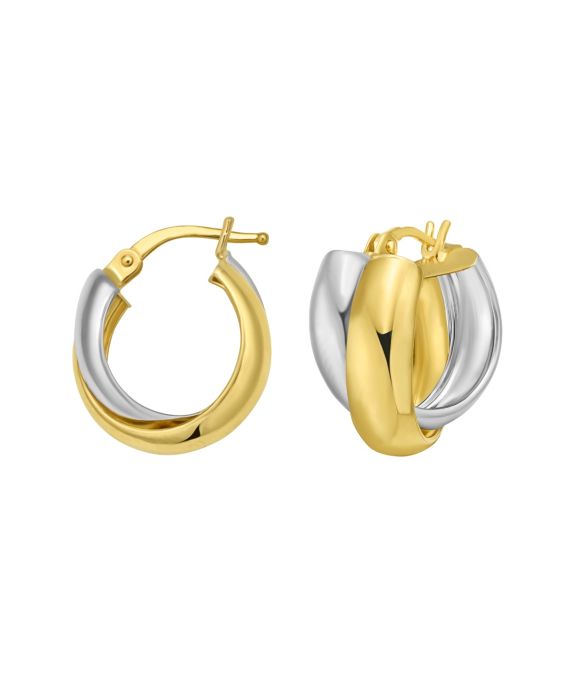 14K Interlocking Trinity Hoops