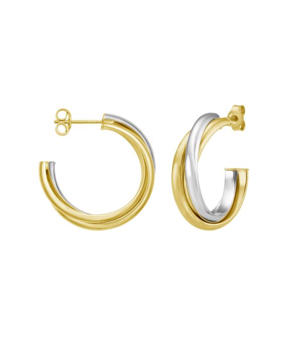 14K Interlocking Trinity C-Hoops