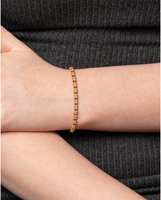 14K  3.3mm Fancy Ice Chain Bracelet