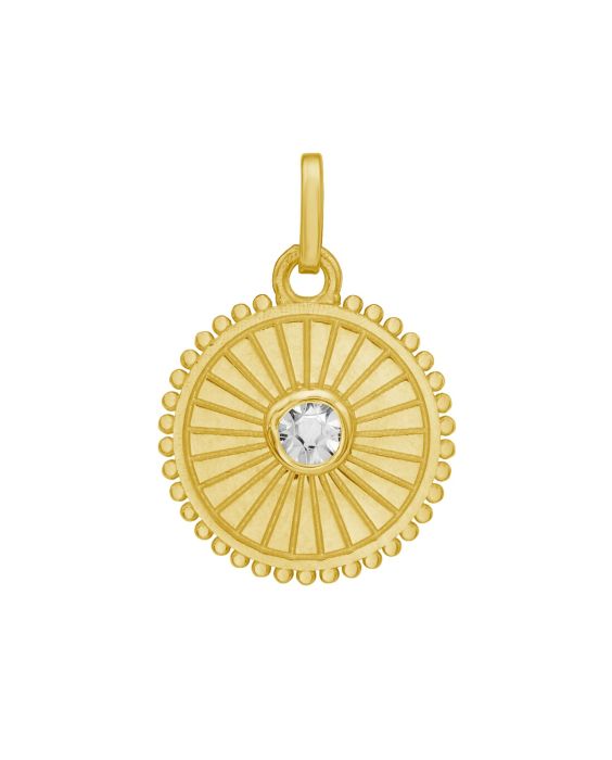 14K Solitaire Disc Charm