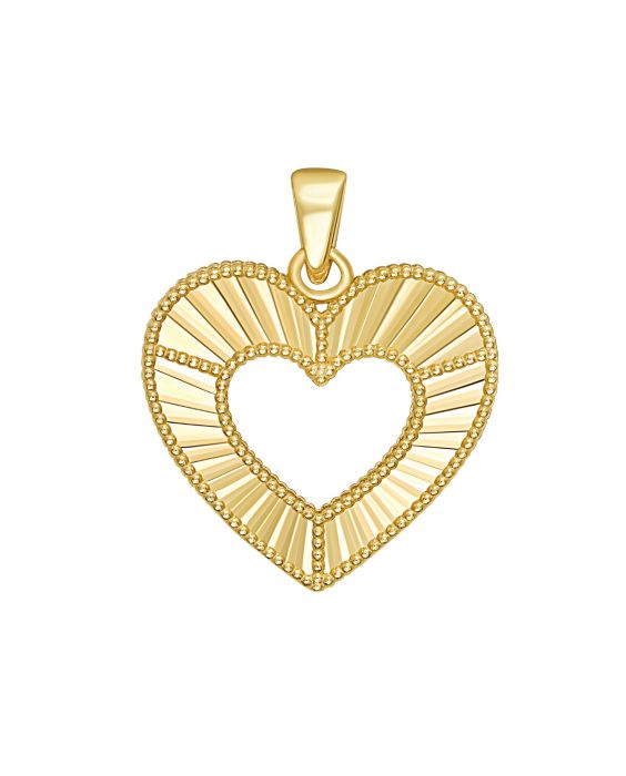 14K Two Tone Open Heart Charm