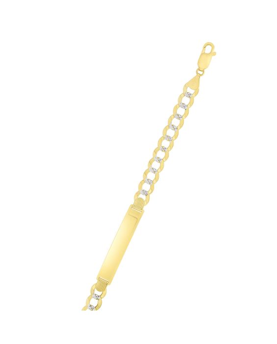 14K Gold 8.3mm Pave Curb ID Chain