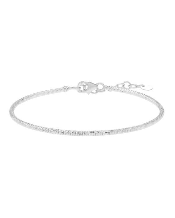 14K Diamond Cut Stack Bangle
