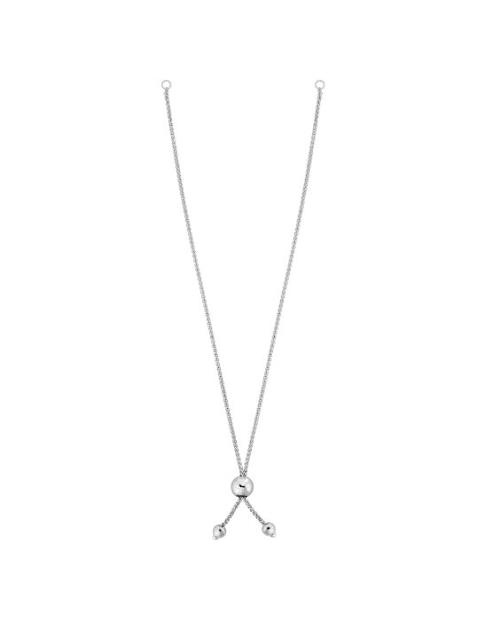 14K Gold Round Wheat Chain with Ball Slide Friendship Bracelet