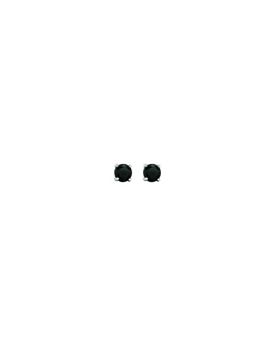 14K Gold 3mm Black CZ Stud Earring