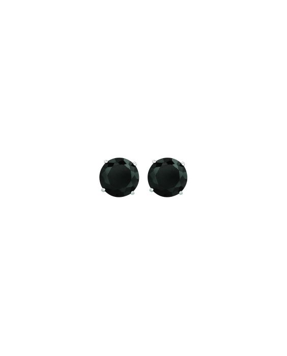 14K Gold 6mm Black CZ Stud Earring