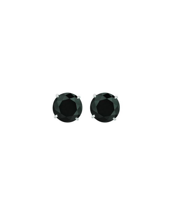 14K Gold 8mm Black CZ Stud Earring
