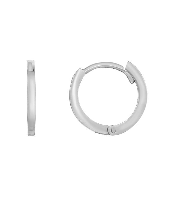 14K Gold Thin Polished Huggie Earring
