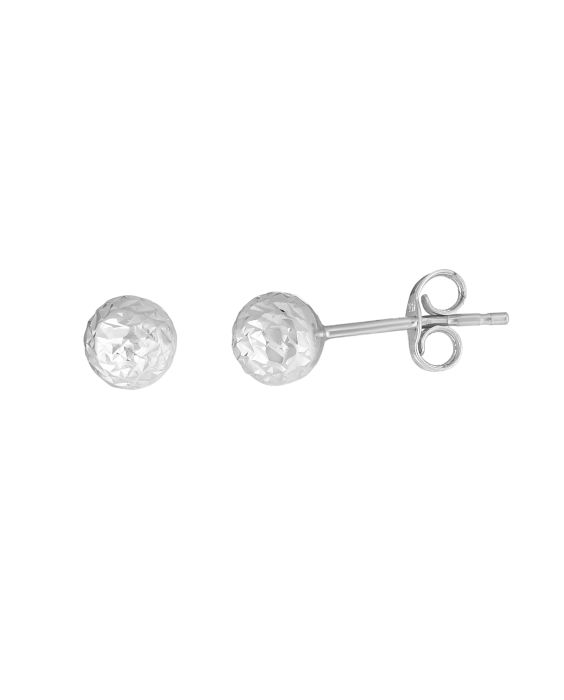 14K Gold 5mm Crystal Cut Post Earring